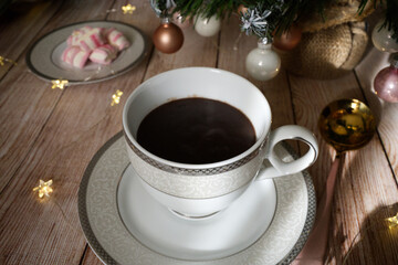 winter drink by the fireplace