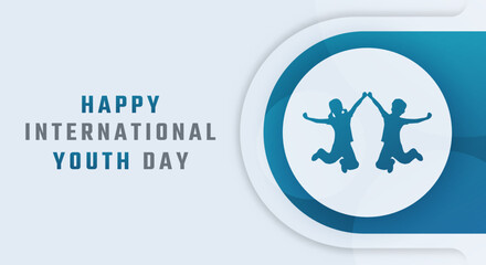 Happy International Youth Day August Celebration Vector Design Illustration. Template for Background, Poster, Banner, Advertising, Greeting Card or Print Design Element