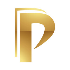 Golden Letter P Symbol on a White Background - Icon 4