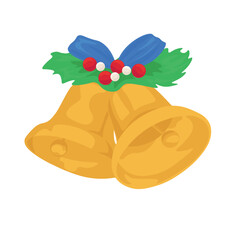 Christmas jingle bells on white background