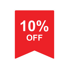 10% off discount label vector