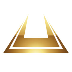 Golden Letter U Symbol on a White Background - Icon 3