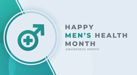 Happy Men's Health Month June Celebration Vector Design Illustration. Template for Background, Poster, Banner, Advertising, Greeting Card or Print Design Element