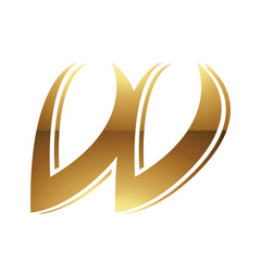 Golden Letter W Symbol on a White Background - Icon 4