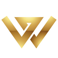 Golden Letter W Symbol on a White Background - Icon 7