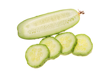 cucumber and slices isolated