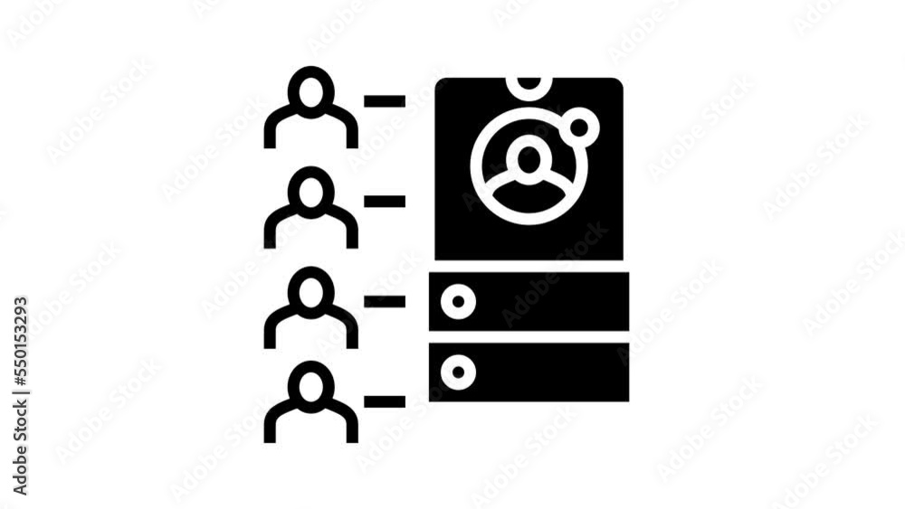 Poster networking application line icon animation