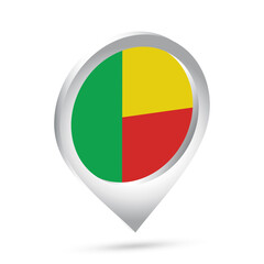 Benin flag 3d pin icon