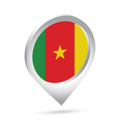 Cameroon flag 3d pin icon