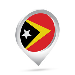 East Timor flag 3d pin icon