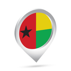 Guinea-Bissau flag 3d pin icon