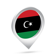 Libya flag 3d pin icon
