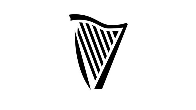 harp symphonic instrument glyph icon animation