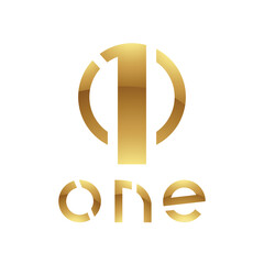 Golden Symbol for Number 1 on a White Background - Icon 2