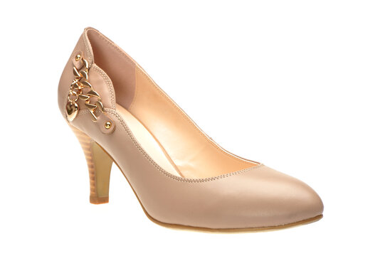 Elegant high heel women shoe on the white