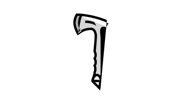 throwing axe tool color icon animation