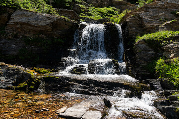 Backcountry views of Waterfalls in Waterton National Park, Canada 