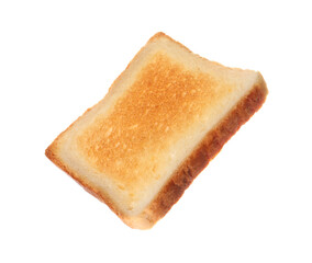 Slice of delicious toasted bread isolated on white