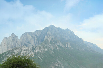 View on beautiful mountain on sunny day