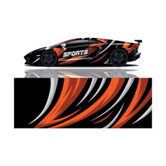Fototapeta premium Car decal wrap design vector 