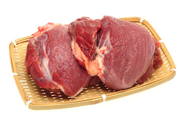raw beef  isolated on white background