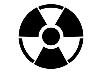 Fototapeta premium Radioactive sign isolated on white. Hazard symbol