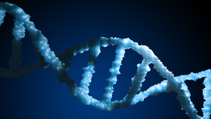 Structure of DNA on dark background. Illustration