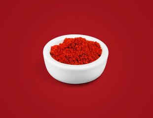 Aroma red spices powder on the desk