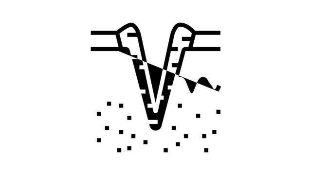ice pick acne scar line icon animation