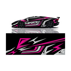 Obraz premium Car decal wrap design vector 