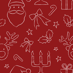 Seamless pattern with Christmas ornament items for wrapping paper, card,napskin ,textile etc
