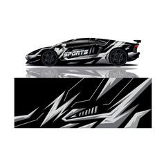 Fototapeta premium Car decal wrap design vector 