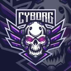 Esports logo skull cyborg for your elite team