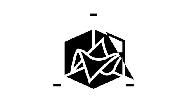 3d graph line icon animation