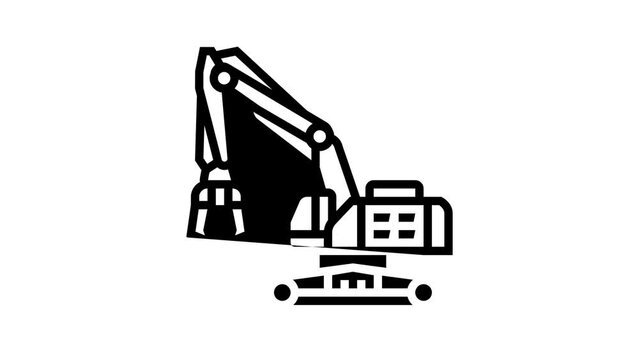 demolition construction car vehicle line icon animation