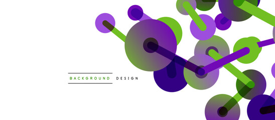 Abstract background. Round dots connected by lines. Trendy techno business template for wallpaper, banner, background or landing