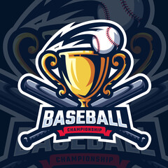 Naklejka premium Baseball logo design, Baseball tournament logo sport for your propesional team