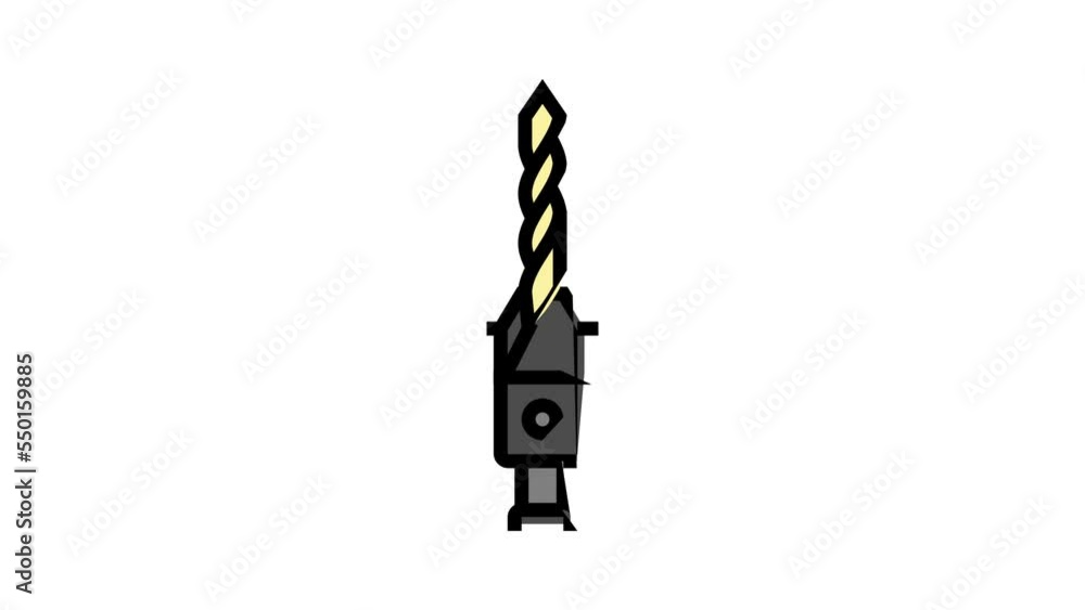 Poster countersink drill bit color icon animation