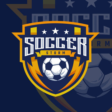 Soccer Logo, football lightning logo sport for your professional team