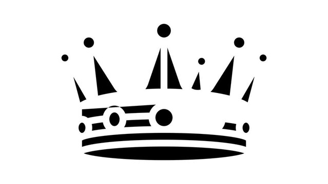 crown treasure glyph icon animation