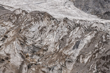 Ice Glacier in close up on Jade dragon snow mountain, Lijiang, China, background