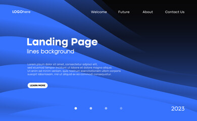 Abstract modern blue background with gradient lines composition. The minimal layout design template for the webpage and business presentation. Vector, 2023