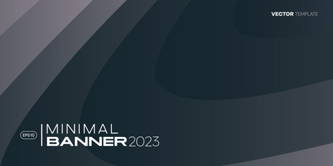 Fototapeta premium Abstract background with lines. Minimal dark banner design template. Vector, 2023