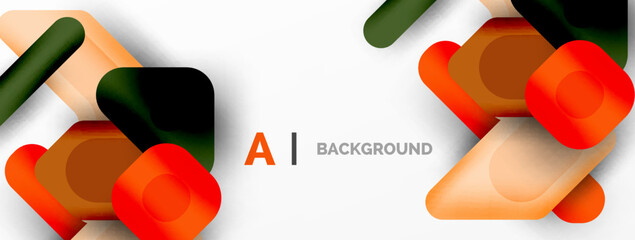 Minimal geometric abstract background. Colorful geometric blocks. Lines, squares and triangles composition wallpaper