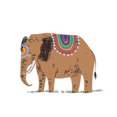 Cute elephant cartoon animal character icon mascot vector illustration.