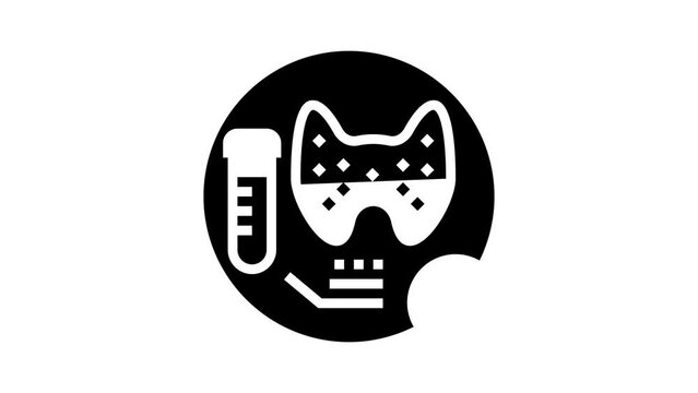 thyroid function tests health check glyph icon animation