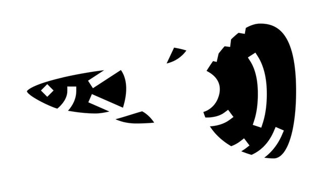guppy fish glyph icon animation