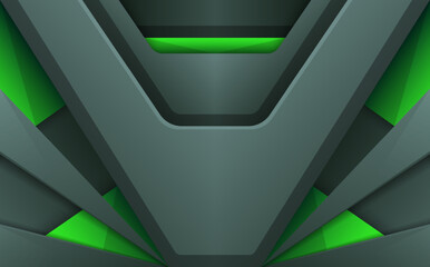 Abstract green with metal shapes gaming technology surface background