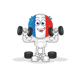 france weight training illustration. character vector