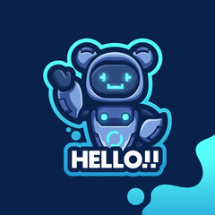 Cute logo mascot robot for your brand's logo